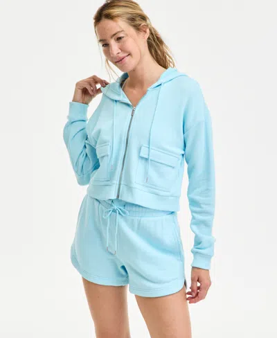 Id Ideology Women's Cropped Zippered Hoodie, Exclusively At Macy's
