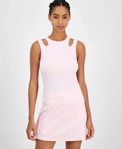 Id Ideology Women's Cutout Ribbed Tank Top, Exclusively At Macy's In Pink