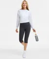 Id Ideology Women's Distressed Long-sleeve Cropped Top, Exclusively At Macy's