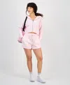 Id Ideology Women's Drawstring-waist Dolphin-hem Shorts, Exclusively At Macy's In Pink