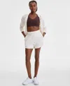 Id Ideology Women's Drawstring-waist Dolphin-hem Shorts, Exclusively At Macy's In White