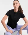Id Ideology Women's Essential Cotton Short-sleeve T-shirt, Exclusively At Macy's In Deep Black