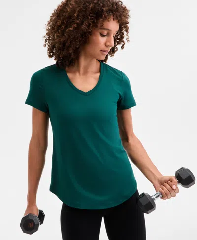 Id Ideology Women's Essentials V-neck T-shirt, Pack Of 3, Created For Macy's In Green