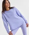 Id Ideology Women's Fitness Crewneck Knit Sweatshirt, Exclusively At Macy's In Thistle Down