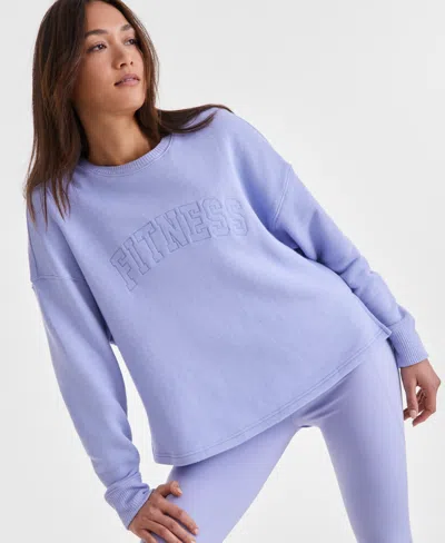 Id Ideology Women's Fitness Crewneck Knit Sweatshirt, Exclusively At Macy's In Thistle Down