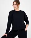 Id Ideology Women's Fleece Crewneck Sweatshirt, Macy's Exclusive In Black