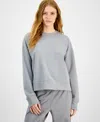 Id Ideology Women's Fleece Crewneck Sweatshirt, Macy's Exclusive In Gray