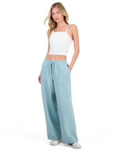 Id Ideology Women's Fleece Open-hem Wide-leg Pants, Macy's Exclusive In Evergreen