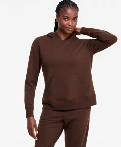 Id Ideology Women's Fleece Pullover Hoodie, Macy's Exclusive In Brown