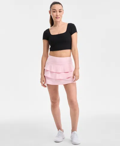 Id Ideology Women's Flounce Skort, Created For Macy's In Lt Berry