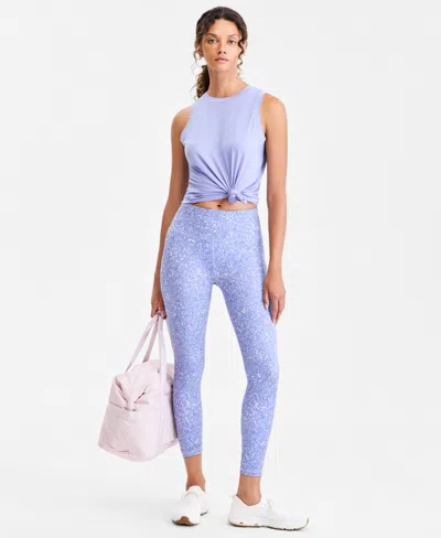 Id Ideology Women's Harbor Ditsy Compression Leggings, Macy's Exclusive In Blue