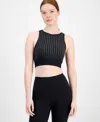 Id Ideology Women's High-neck Cutout-back Sports Bra, Exclusively At Macy's In Dp Blk,dp