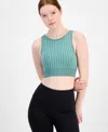 Id Ideology Women's High-neck Cutout-back Sports Bra, Exclusively At Macy's In Green Fog