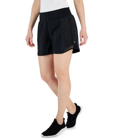 Id Ideology Women's High-rise Running Shorts, Created For Macy's In Deep Black