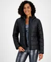 Id Ideology Women's Hooded Puffer Jacket, Created For Macy's In Deep Black