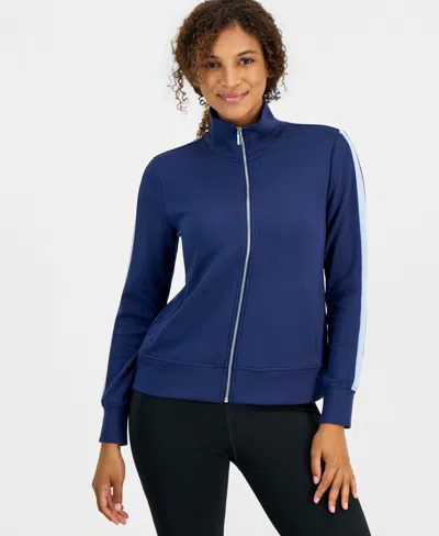 Id Ideology Women's Mock-neck Relaxed-fit Full-zip Jacket, Macy's Exclusive In Brownie