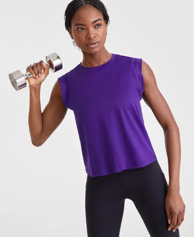 Id Ideology Women's Muscle T-shirt, Exclusively At Macy's In Violet Indigo