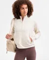 Id Ideology Women's Neppy Fleece Quarter-zip Sweatshirt, Macy's Exclusive In Neutral