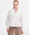 Id Ideology Women's Neppy Fleece Quarter-zip Sweatshirt, Macy's Exclusive In White
