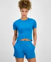 Id Ideology Women's Overlap Cropped Crewneck T-shirt, Exclusively At Macy's
