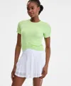 Id Ideology Women's Overlap Cropped Crewneck T-shirt, Exclusively At Macy's