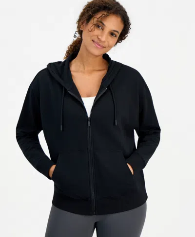 Id Ideology Women's Oversized Fleece Hoodie, Macy's Exclusive In Black