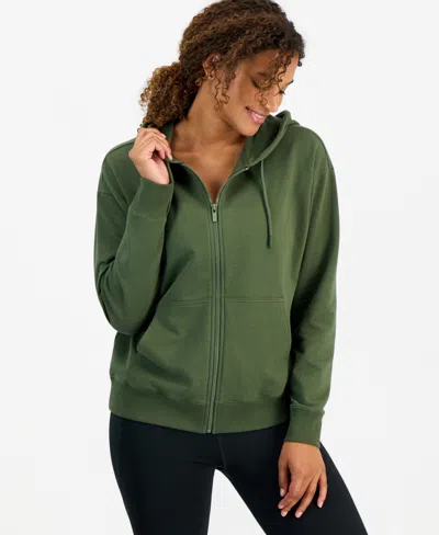 Id Ideology Women's Oversized Fleece Hoodie, Macy's Exclusive In Green