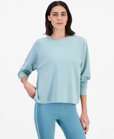 Id Ideology Women's Oversized-fit Boyfriend Long-sleeve T-shirt, Macy's Exclusive In Evergreen Frost