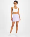 Id Ideology Women's Perforated-panel Skort, Created For Macy's In Lavendar Satch