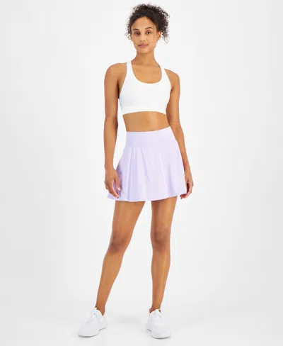 Id Ideology Women's Perforated-panel Skort, Created For Macy's In Lavendar Satch