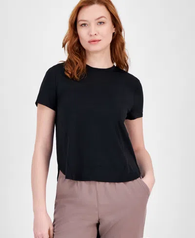 Id Ideology Women's Perforated-side Short-sleeve T-shirt, Exclusively At Macy's
