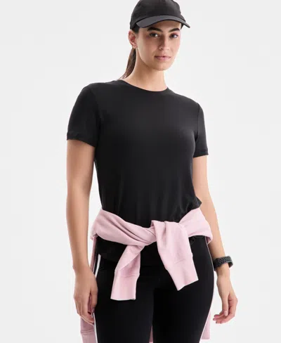 Id Ideology Women's Performance Crewneck T-shirt, Macy's Exclusive In Black