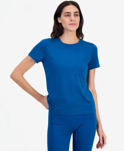 Id Ideology Women's Performance Crewneck T-shirt, Macy's Exclusive In Blue