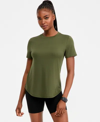 Id Ideology Women's Performance Crewneck T-shirt, Macy's Exclusive In Green