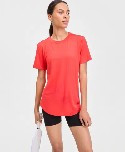 Id Ideology Women's Performance Crewneck T-shirt, Macy's Exclusive In Orange