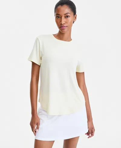 Id Ideology Women's Performance Crewneck T-shirt, Macy's Exclusive In Yellow