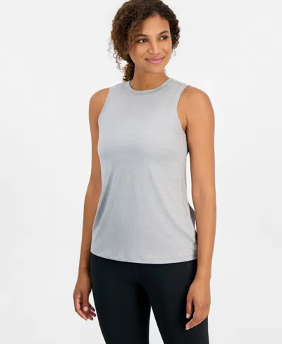 Id Ideology Women's Performance Essential Relaxed-fit Crewneck Sleeveless Tank Top, Macy's Exclusive In Storm Grey