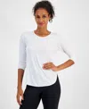 Id Ideology Women's Performance Long-sleeve Top, Created For Macy's In Bright White