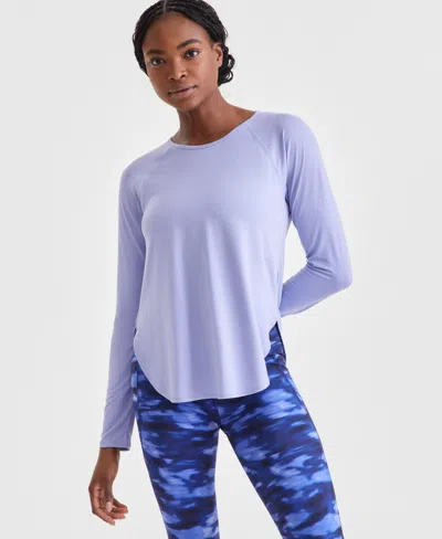 Id Ideology Women's Performance Long-sleeve Top, Created For Macy's In Thistle Do