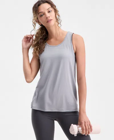 Id Ideology Women's Performance Racerback Muscle Tank Top, Created For Macy's In Gray