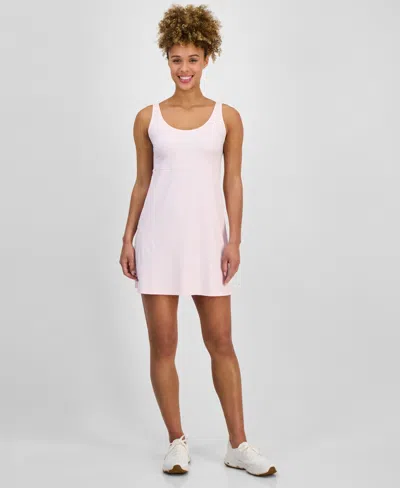 Id Ideology Women's Performance Ribbed Sleeveless Dress, Exclusively At Macy's In Pink