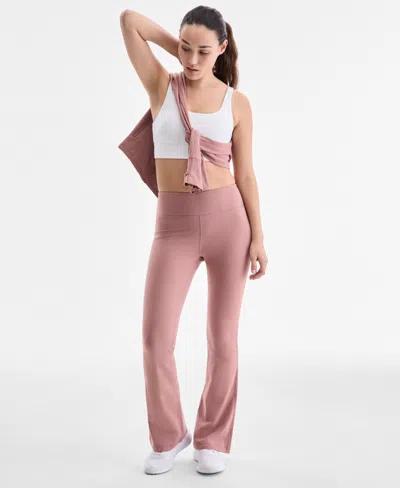 Id Ideology Women's Petite Studio High Rise Flare Leggings, Created For Macy's In Pink