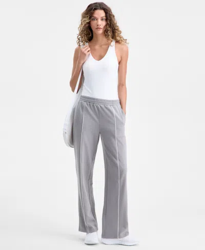 Id Ideology Women's Piping-trim Fleece Pull-on Pants, Macy's Exclusive