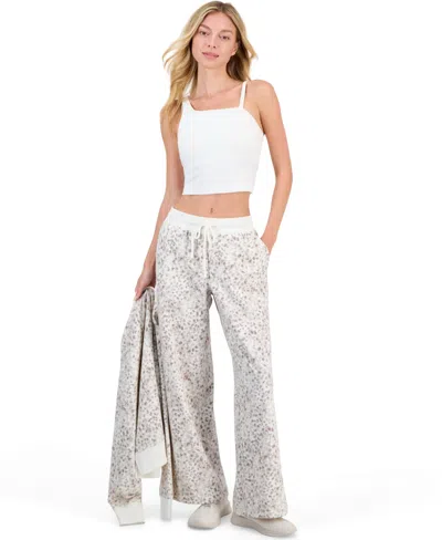 Id Ideology Women's Print Fleece Wide-leg Pants, Macy's Exclusive In White