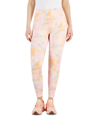 Id Ideology Women's Printed 7/8 Compression Leggings, Created For Macy's In Pink Icing