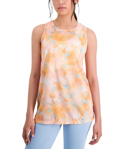 Id Ideology Women's Printed Birdseye Mesh Tank Top, Created For Macy's In Pink Icing