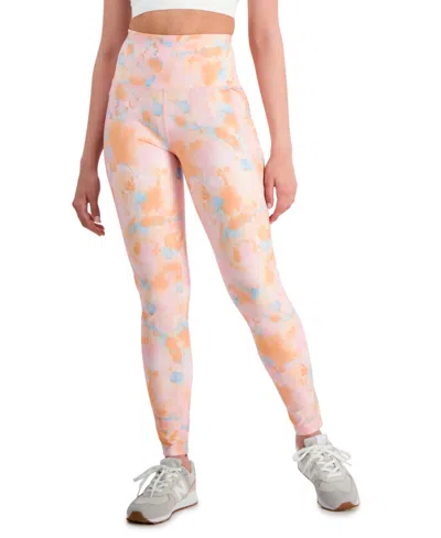 Id Ideology Women's Printed Cropped Compression Leggings, Created For Macy's In Pink Icing