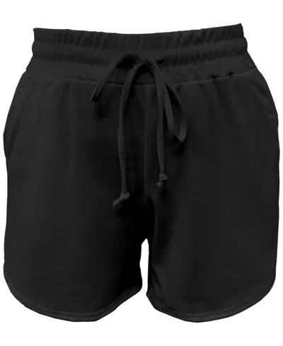 Id Ideology Women's Pull-on French Terry Shorts, Created For Macy's In Black Night
