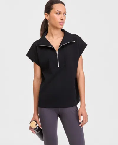 Id Ideology Women's Quarter-zip Sleeveless Top, Macy's Exclusive In Black