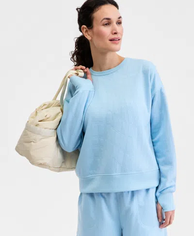 Id Ideology Women's Quilted Reversible Crewneck Sweatshirt, Macy's Exclusive